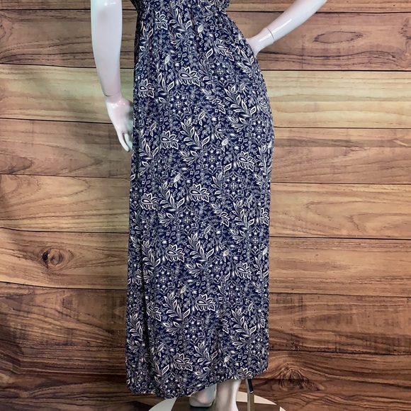 Old Navy Maternity Maxi sundress deep blue flower pattern summer dress Sz M MD - Picture 13 of 16